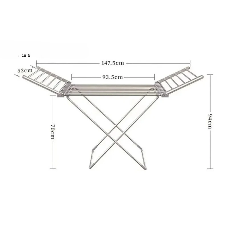 

Electric Clothes Airer Dryer Rack with Folding Wings Portable Tower Warmer Freestanding Electric Drying Rack