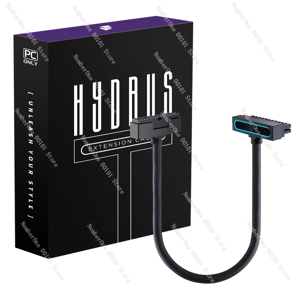 Hydrus Cable 24-Pin Sleeve PSU Extension Cable Kit with Motherboard RGB Lighting