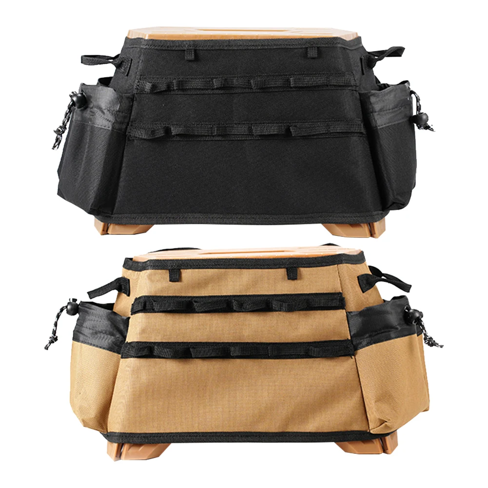 في الهواء الطلق كرسي بلا ظهر قابل للطي غطاء مقعد أكسفورد القماش البراز باليد تمديد غطاء صغير البراز غطاء مقعد أداة محمولة حقيبة التخزين #5