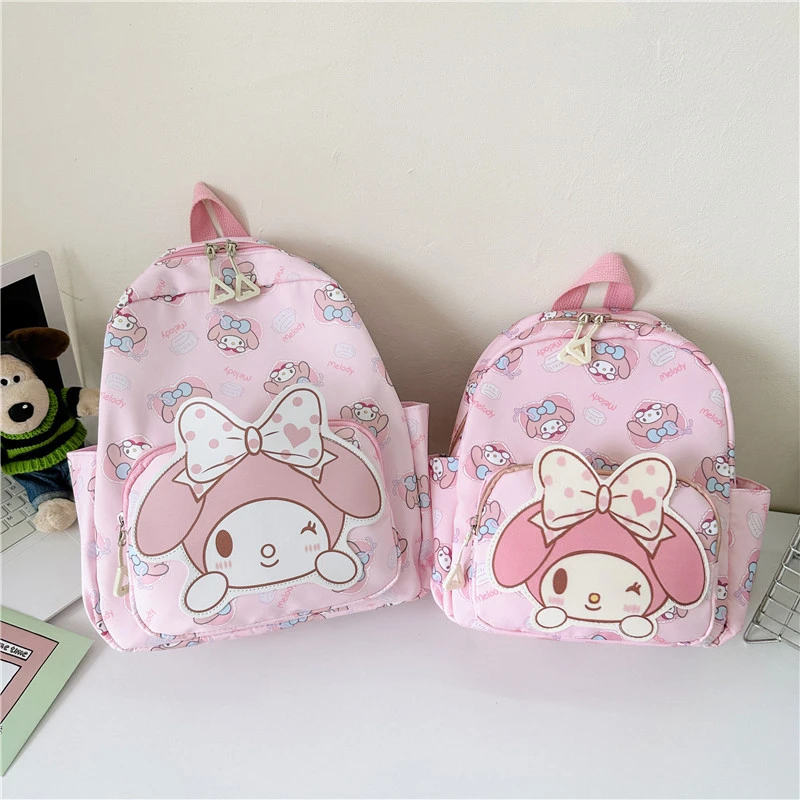 Sanrio Hello Kitty Kuromi Cinnamoroll Kawaii zaini Cute Cartoon My Melody Pochacco pompon Purin Storage School Bag Sac A Dos