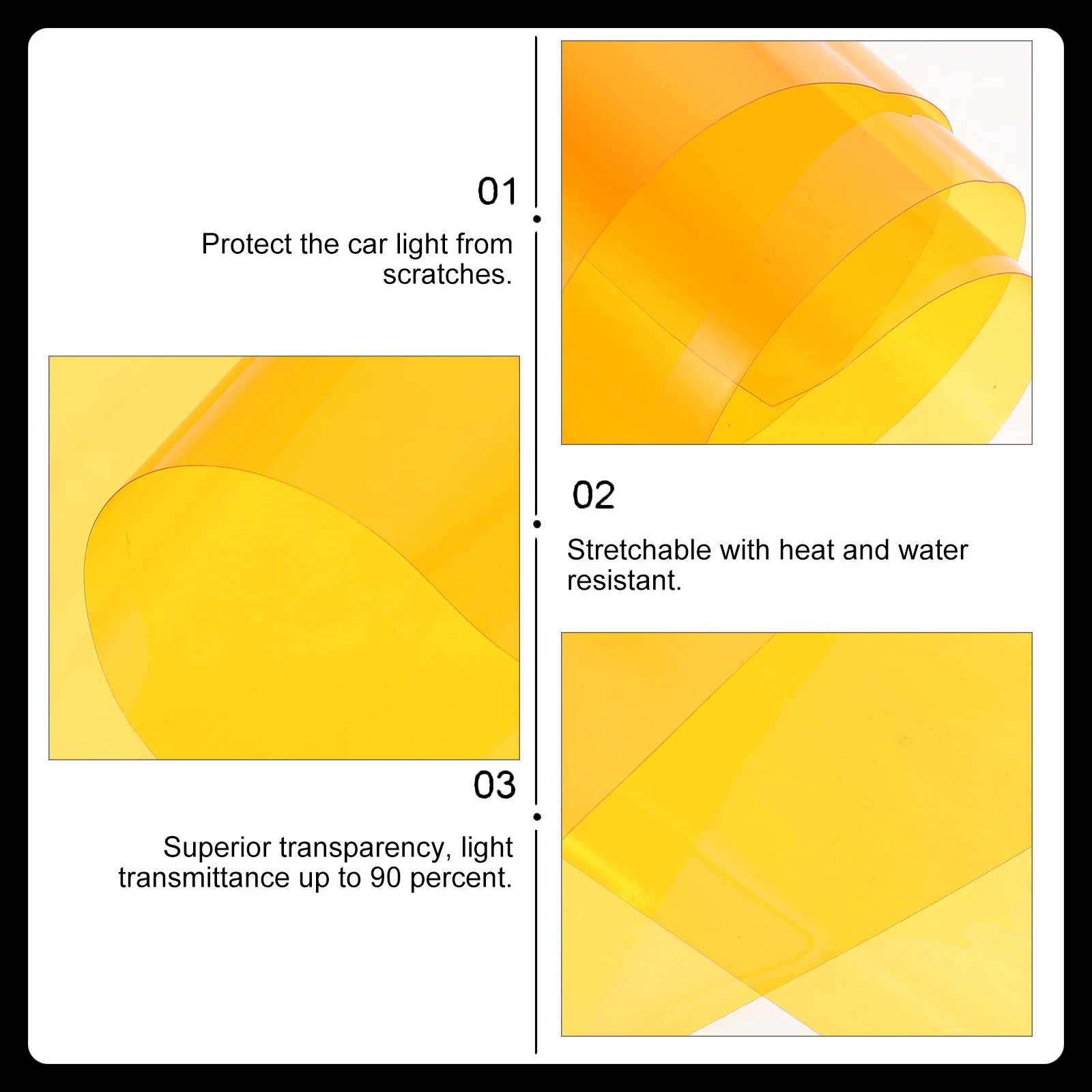 

Пленка для изменения цвета фар, оранжевая прозрачная растягивающаяся водонепроницаемая автомобильная наклейка для защиты света, тонировочная наклейка для автомобиля