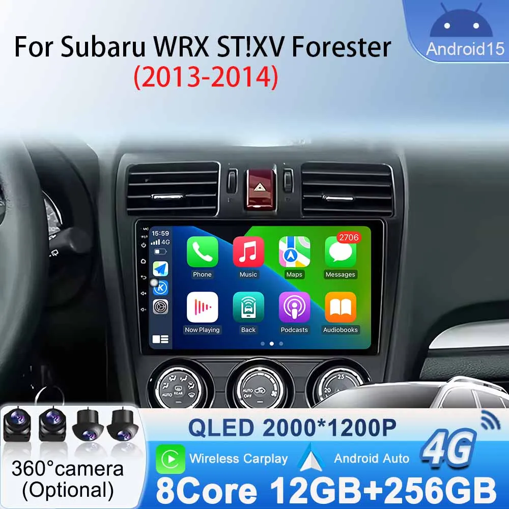 

GPS Navigation Head Unit Stereo Android 15 for Subaru WRX ST!XV Forester 2013 - 2014 Car Radio Multimedia Video Player Bluetooth