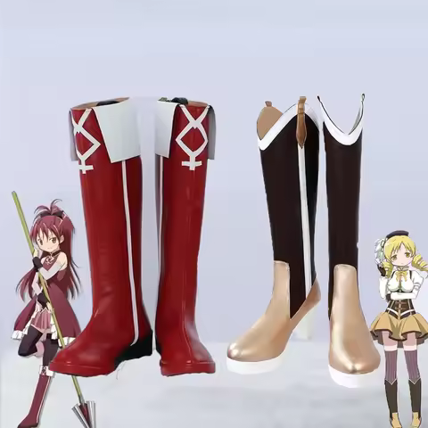 Tomoe Mami /Sakura Kyoko Cosplay Boots Anime Puella Magi Madoka Magica Cosplay Tomoe Mami Cosplay Shoes for Halloween