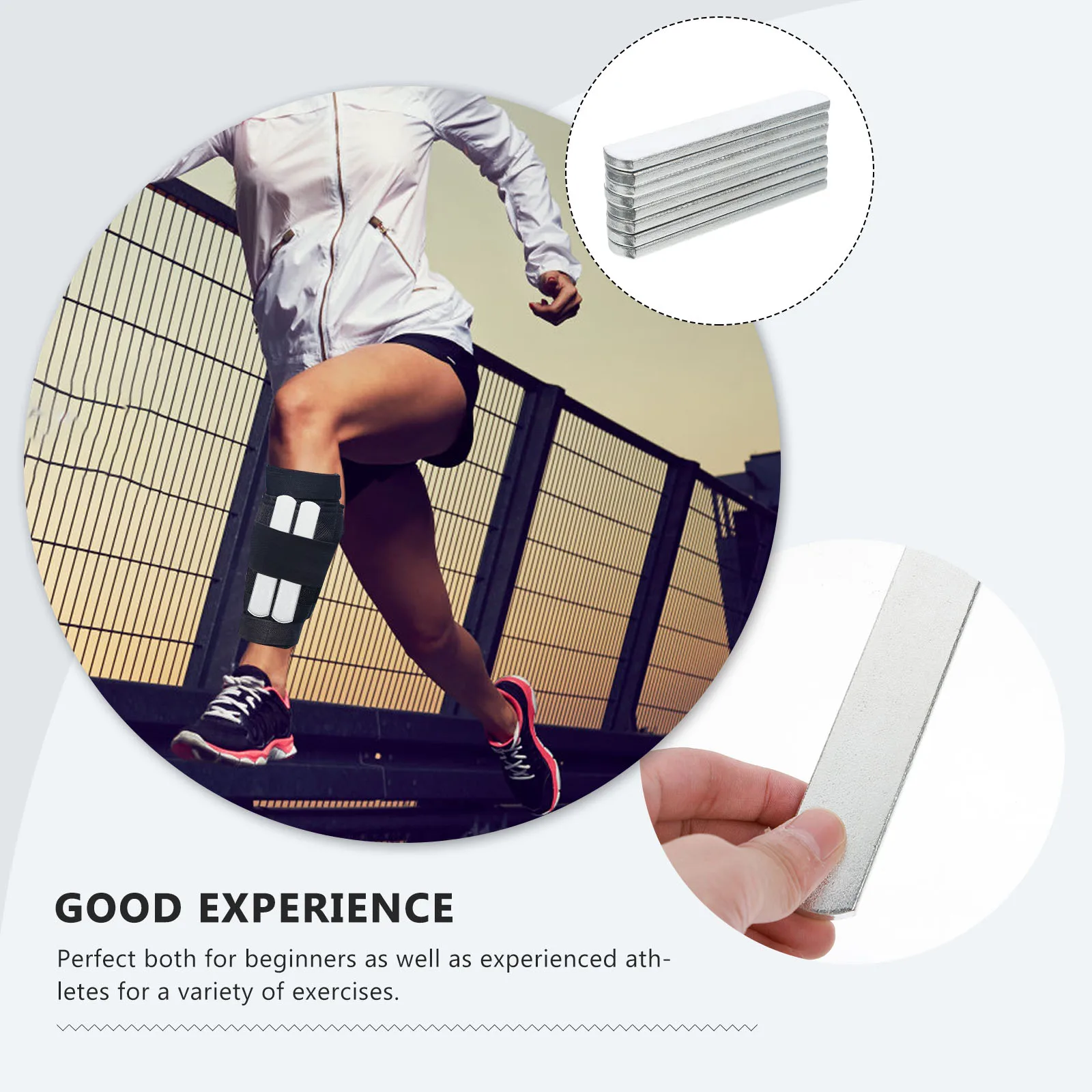 

8pcs Weighted Steel Plates Adjustable Ankle Wrist Vest Leg Carriers Exercise Fitness Equipment Strips For Home Gym