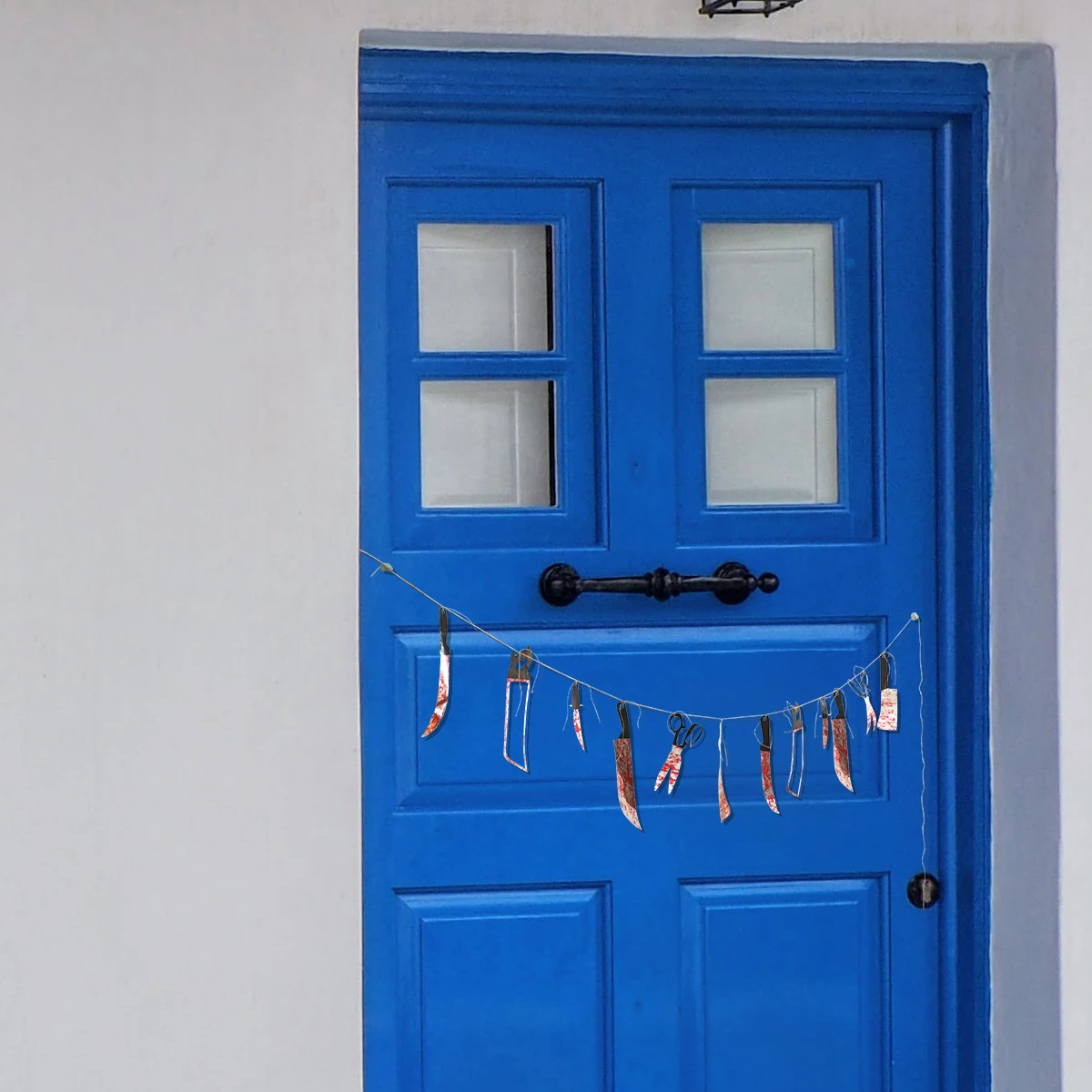 

Blood Knife Hanging Decor Pvc Halloween Props For Party Festival Tree Wall Door Display Scene Banner Drop Ornament