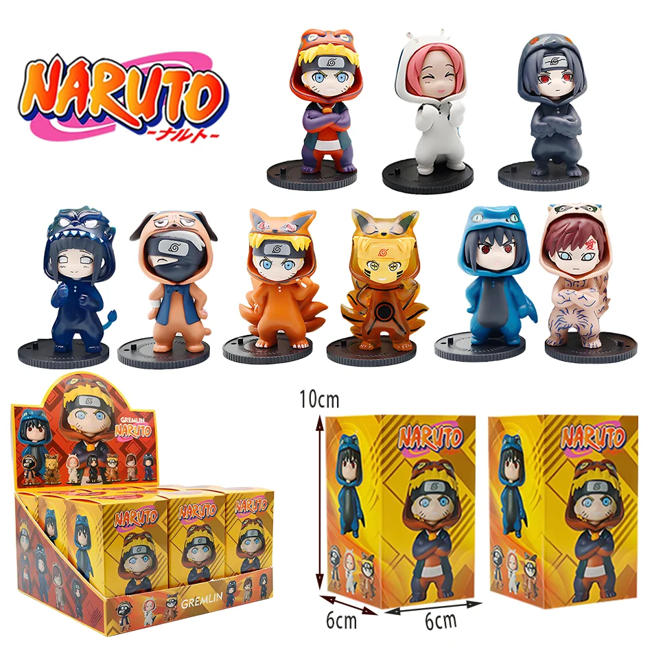 Caja ciega de Naruto, figura de la serie GREMLIN, modelo Sasuke, juguete ornamental, colección de PVC, regalo, decoración decorativa de escritorio, regalos