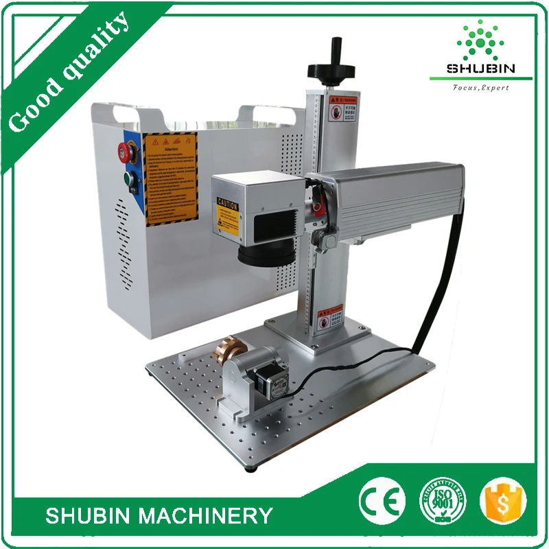 

China Industry Fiber Laser Engraving Marking Machine with High Precision 30W 50W with rotary axis