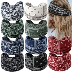 Wide Headbands For Women Pesley Woman Hairbands Retro Headband Tie Hair Band Fashion Bandanas Headwear Turbans Hair Accessories