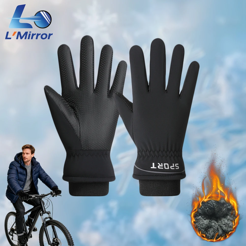 

L●Mirror Winter Gloves for Men Women Mittens with Extended Cuffs-Thick Windproof Waterproof,Suitable For Running,Cycling,Hiking