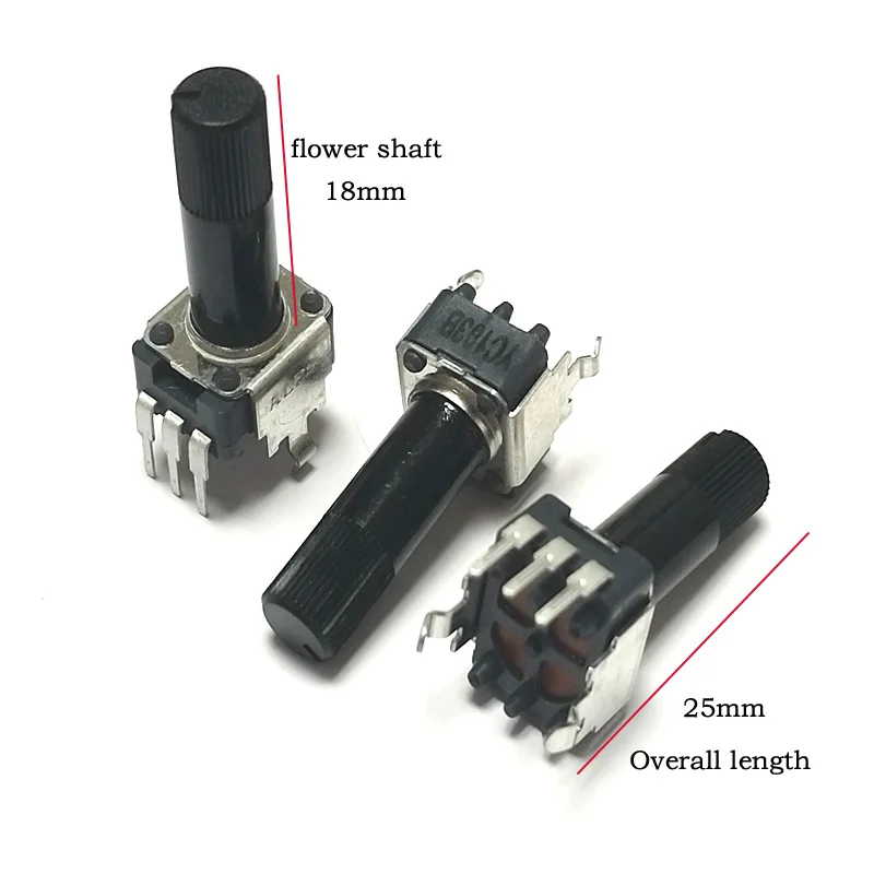 5PCS Japan ALPS RK09 Rotary Potentiometer B10K Electronic Keyboard Tuning Volume potentiometer flower shaft length 18MM