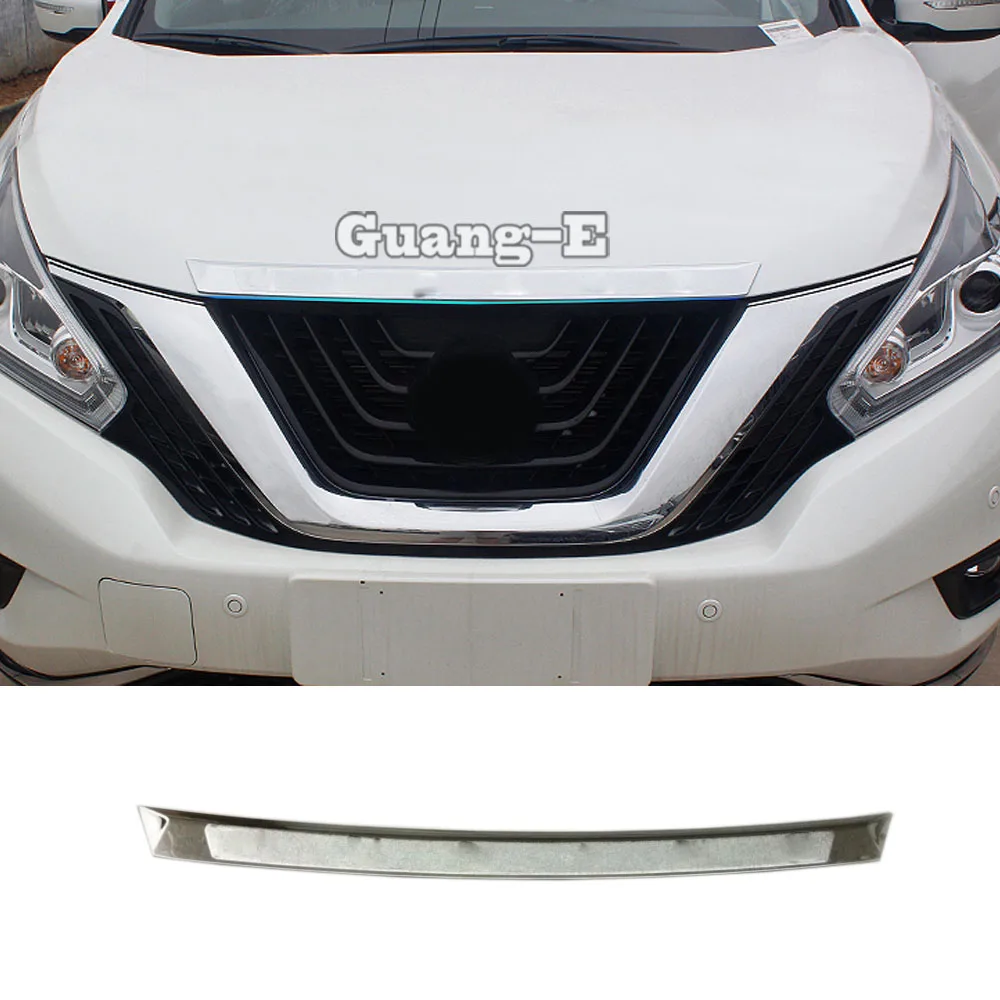 

For Nissan Murano 2015 2016 2017 2018 Car Garnish Cover ABS Chrome Panel Front Engine Machine Grille Hood Stick Lid Trim Lamp