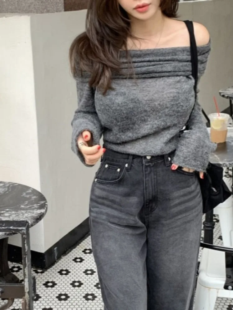 Faionable Винтажный вязаный длинный женский топ с полосками све, шикарный осенний дизайн Agel Sensation Ele Sle