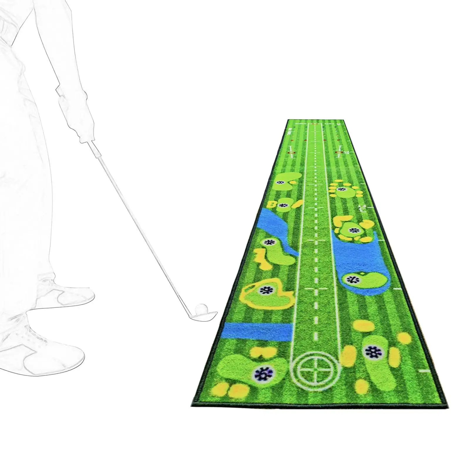 Golf Putting Mat Batting Pad Beginner Lightweight Golf Training Equipment for Office Indoor Outdoor Home Backyard Golfers Gift