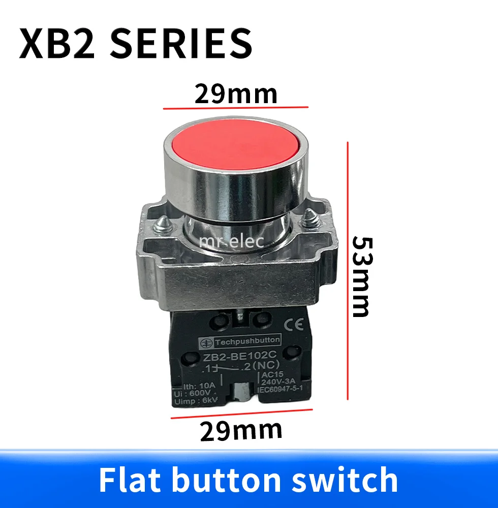 1Pcs 22mm Momentary Push button switch 10A/415V NC/NO XB2-BA11  XB2-BA21   XB2-BA31 XB2-BA42 XB2-BA51  XB2-BA61 Button switch