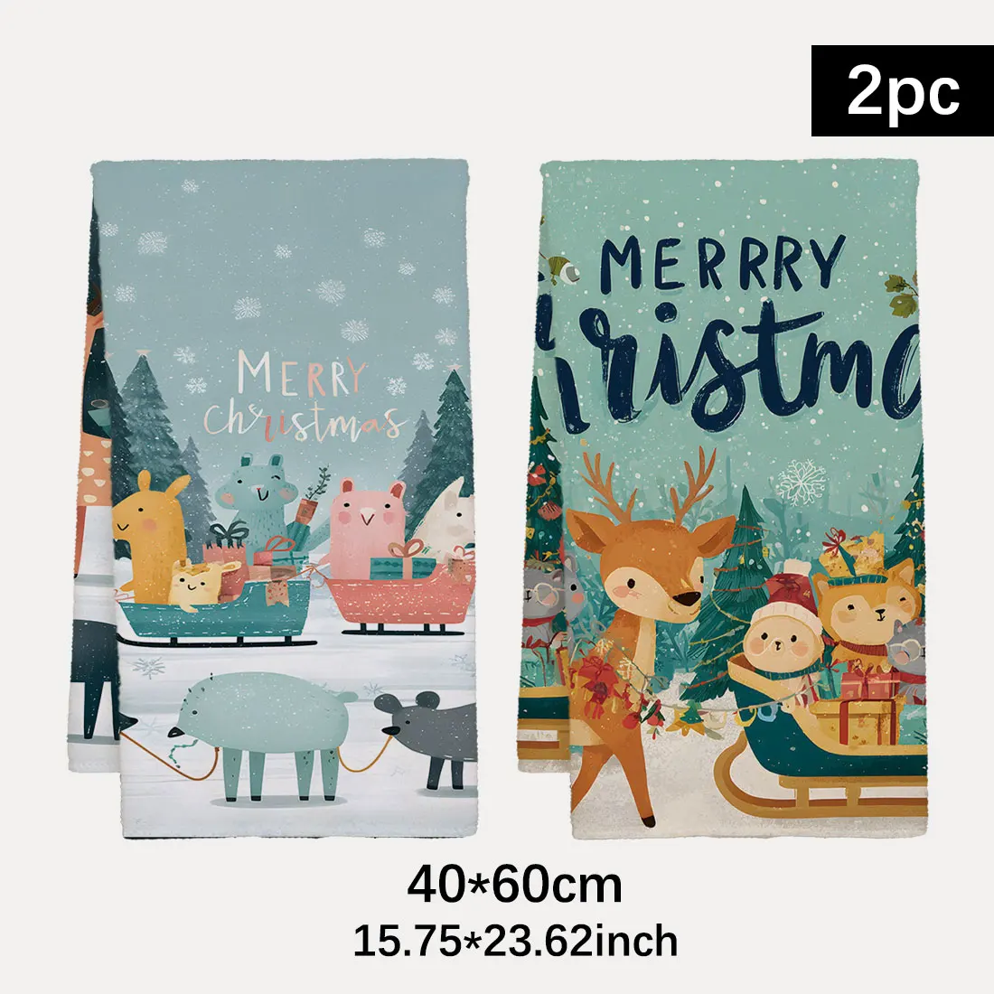 40x60 سنتيمتر عيد الميلاد منشفة شاي المطبخ قماش الأطباق عيد الميلاد نمط شجرة ثلج سانتا كلوز تنظيف الملابس هدية زينة عيد الميلاد #3