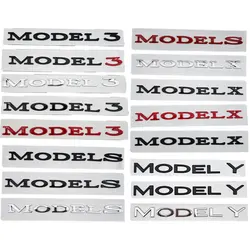 3D ABS Black Model 3 Letters Logo Car Rear Trunk Badge Sticker For Tesla Model 3 Model X Model S Model Y Auto Decal Accessories