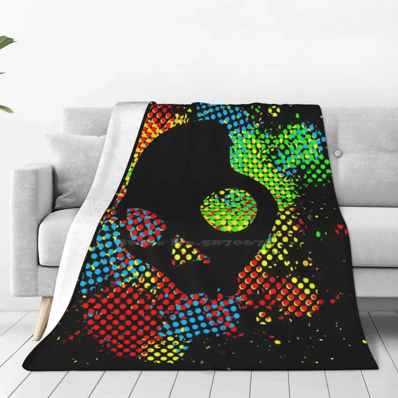 Headphones Music Poster Radio Skull Speaker Speakers Stereo Soft Warm Throw Blanket Headphones Music Radio Skull Speaker