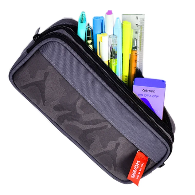 

Double zipper camouflage canvas pencil case Boys pencil bag School stationery bag Student pen case School supplies storage bags