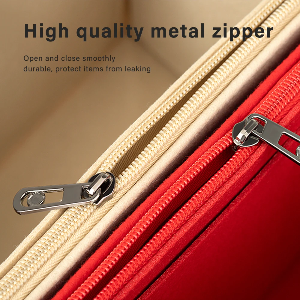 CRAZYSMITH Inner Bags For LV ONTHEGO Felt Insert Bag Makeup Handbag Organizer Purse Portable Zipper Cosmetic Bags Storage Tote