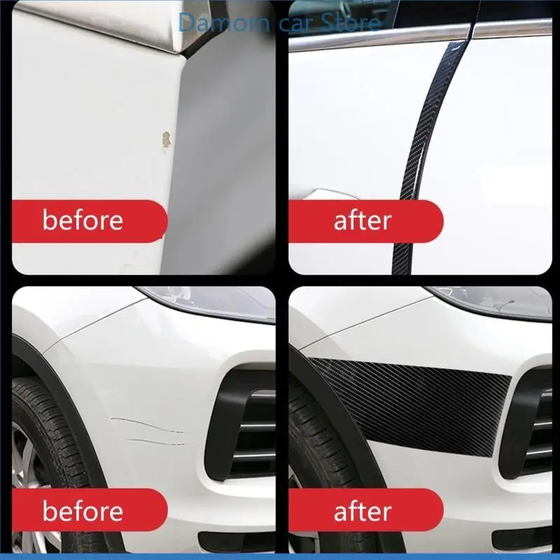 Vehicle Car Carbon Fiber Door Plate Bumper Sill Scuff Cover Anti Scratch Sticker,for Protection Scuff Bumper Film Waterproof Sti