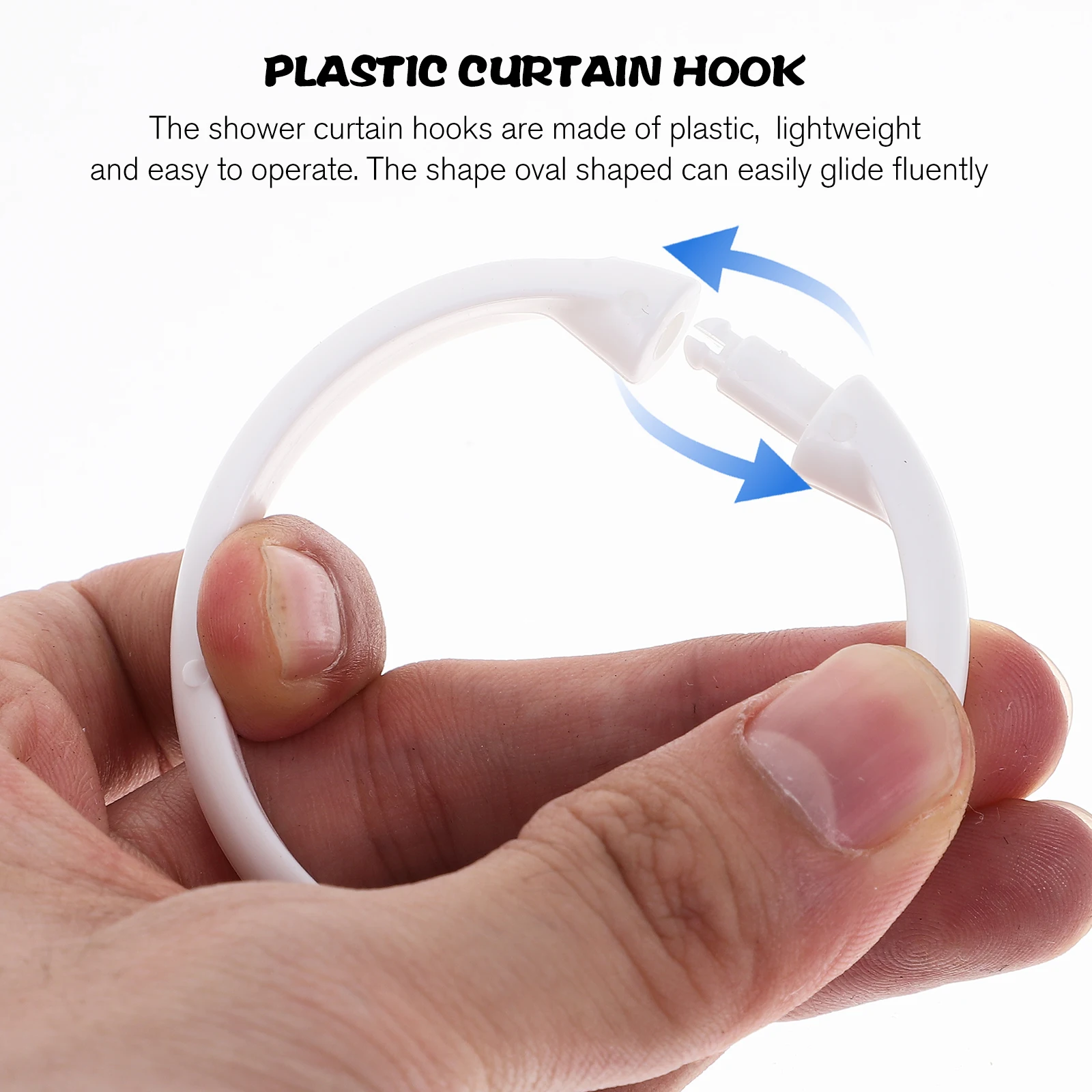 

12 Pcs Shower Curtain Hook Bathroom Hanger Drape Hooks for Curtains White Hangers Rings Drapes Gloves