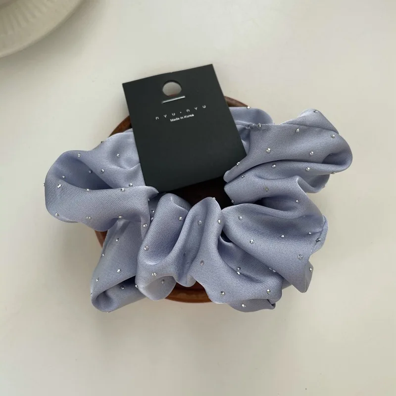 Moda cor sólida cristal cabelo scrunchies coreano elástico faixas de cabelo para mulheres rabo de cavalo laços de cabelo meninas acessórios de cabelo