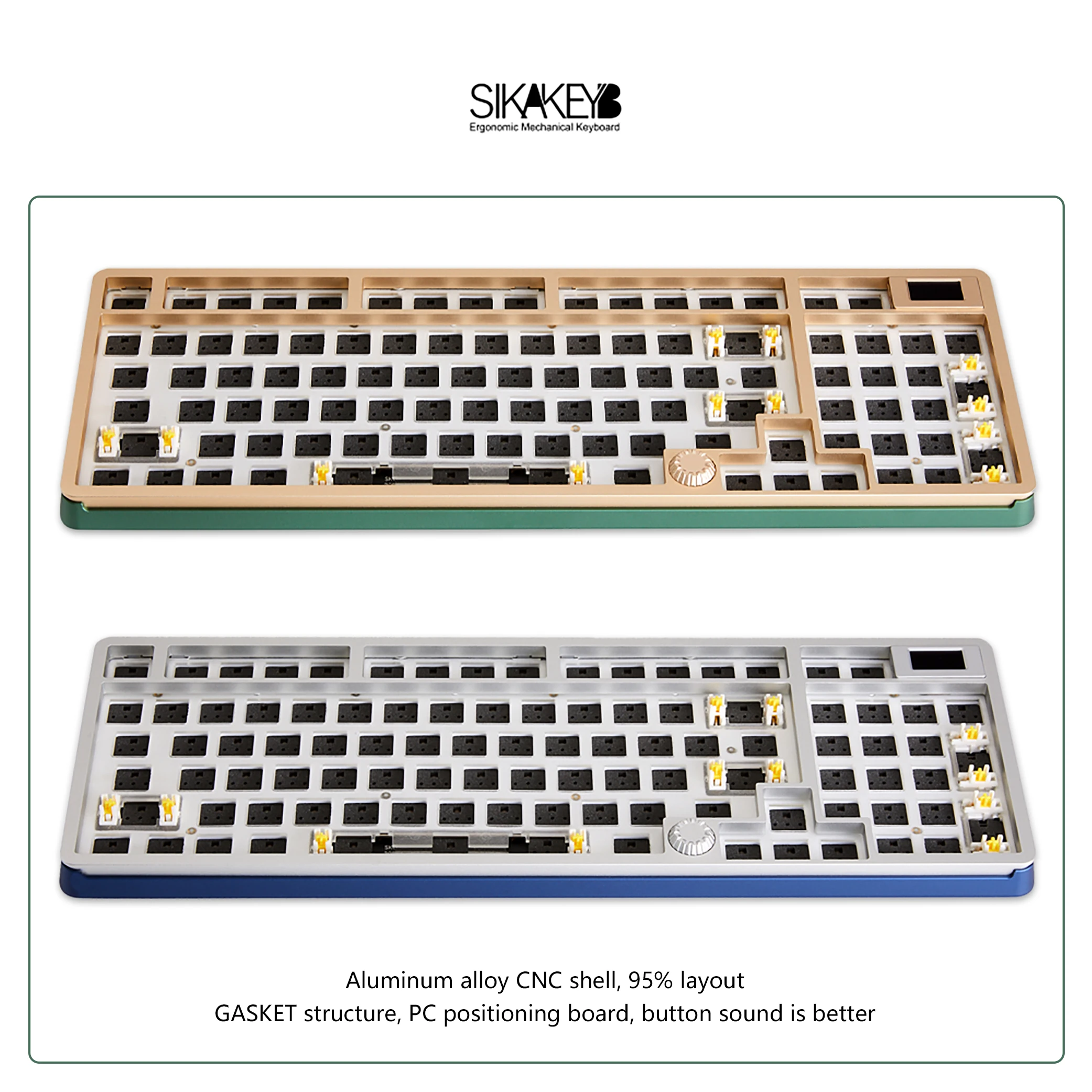 Sikakeyb Sk8 Castle Mechanical Keyboard %95 Bt Wireless 3-mode Connection Diy Kit Rgb Knob