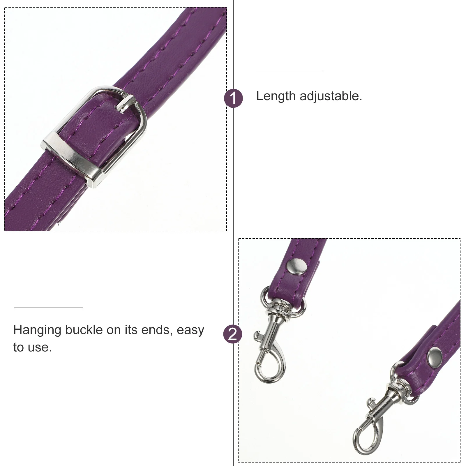 

120Cm Adjustable Pu Handbag Strap Replacement For Crossbody Shoulder Bag Diy Tote Pouch Accessories Purple Bag