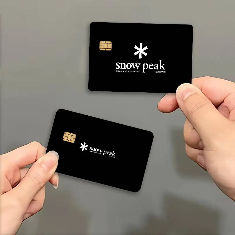 High-end outdoor S-Snow-P-Peak brands Credit Card Skin Stickers No Adhesive Residue Water Proof for VISA Credit Card