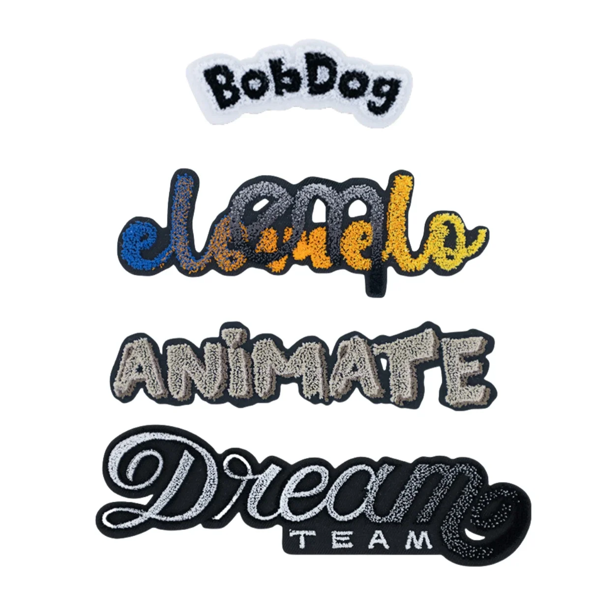 Animal Toothbrush Embroidery Computer Embroidery Label Clothing Decoration Accessories Patch Patch Gradual Change English Letter
