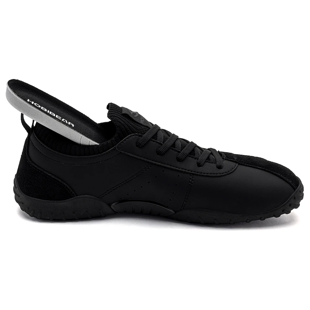 HOBIBEAR Sneaker mit breiter Zehenbox für Herren und Damen, minimalistische Wanderschuhe aus Kunstleder, leichte Schnür-Freizeitsneaker – Detail 4