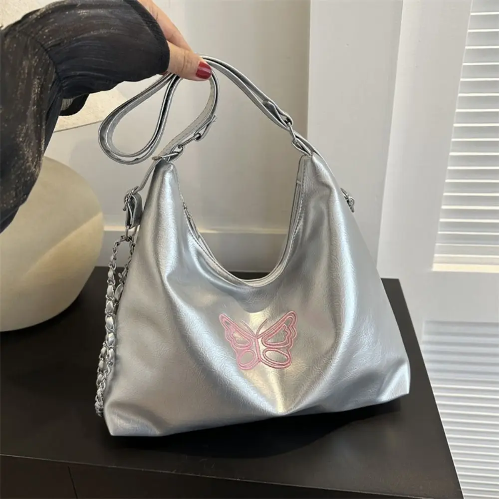 Creative Butterfly PU Leather Tote Bag Multi Functional Chain Dual Purpose Bag Handbag All-match PU Leather Backpack Outdoor