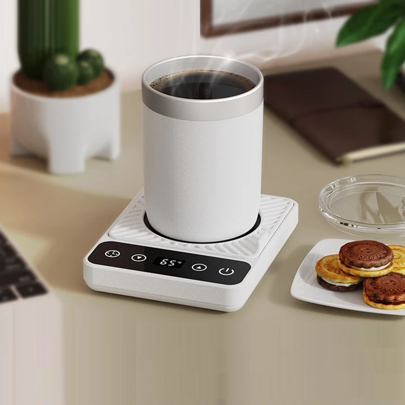 Aquecedor de xícara de café, aquecedor elétrico inteligente de xícara de café, ajuste de temperatura de 9 níveis, plugue americano