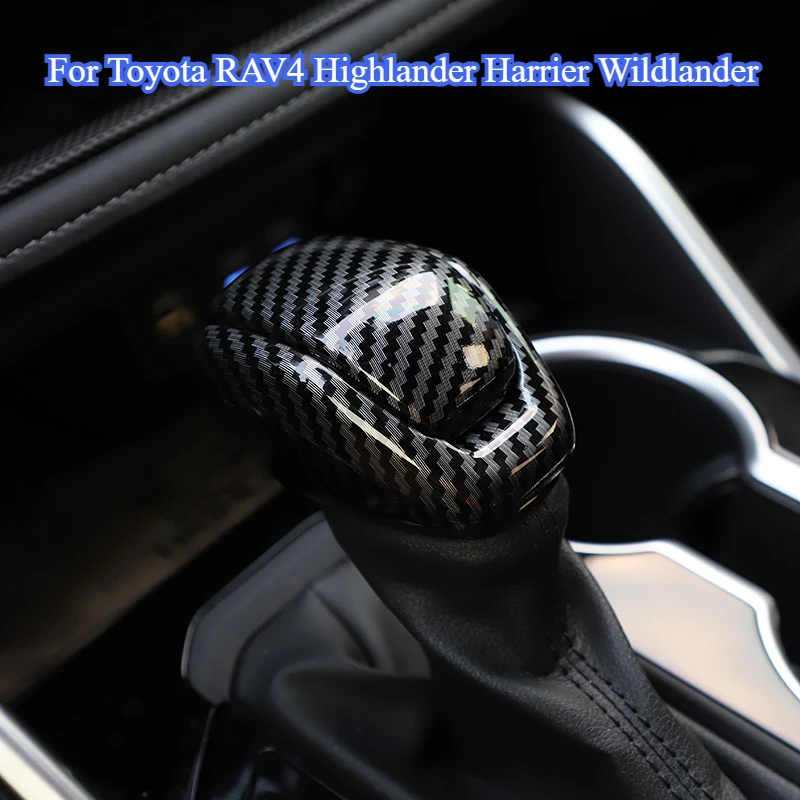 

Для Toyota RAV4 Highlander Harrier Wildlander Hybrid 2020 2021 2023 2024, автомобильная ручка переключения передач, накладка, карбоновые автомобильные аксессуары