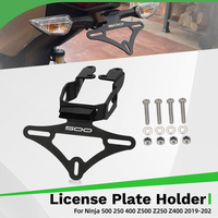 For Kawasaki Ninja 500 250 400 Z500 Z250 Z400 2019-2025 Motorcycle Rear Tail License Plate Holder Tailstock Bracket LED Light