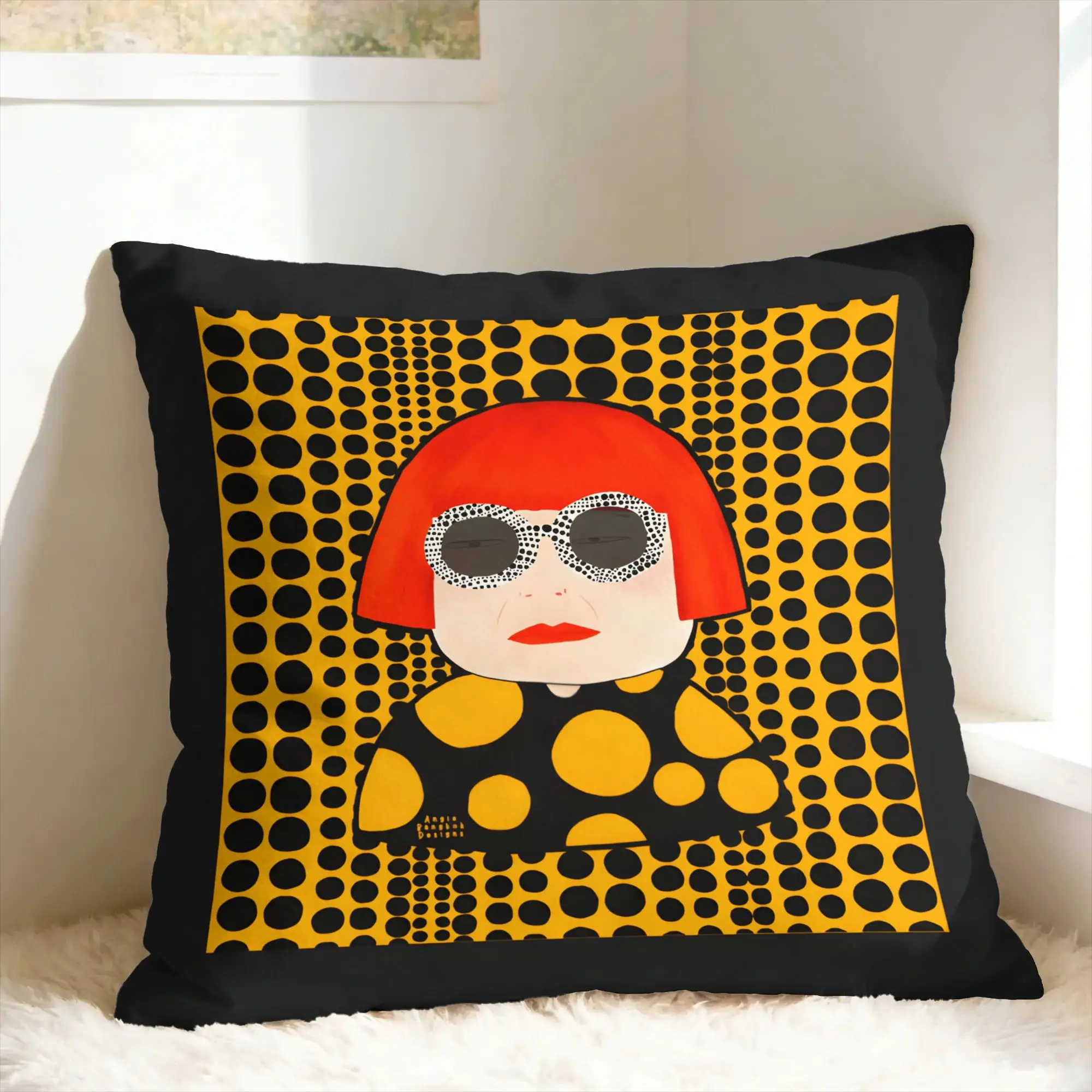 Yayoi K-Kusama Pillow Case  Morden Pillow Cover Graphic Pillowcases For Living Room Bed Chair