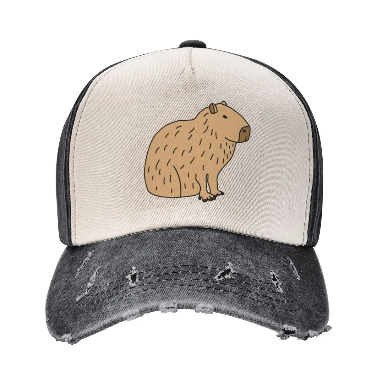 

Brown Capybara Sitting Down Baseball Cap Golf Hat Sunscreen Custom Cap designer cap Mens Caps Women's