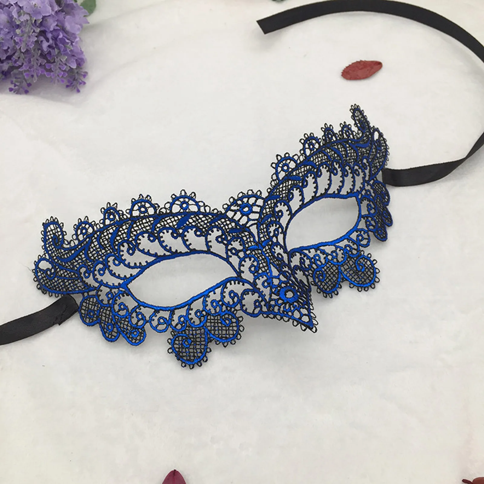 Máscara de encaje de Reina negra, apliques bordados, máscara de fiesta de carnaval, accesorios para mujer, máscara de boda, máscara de mascarada de Halloween