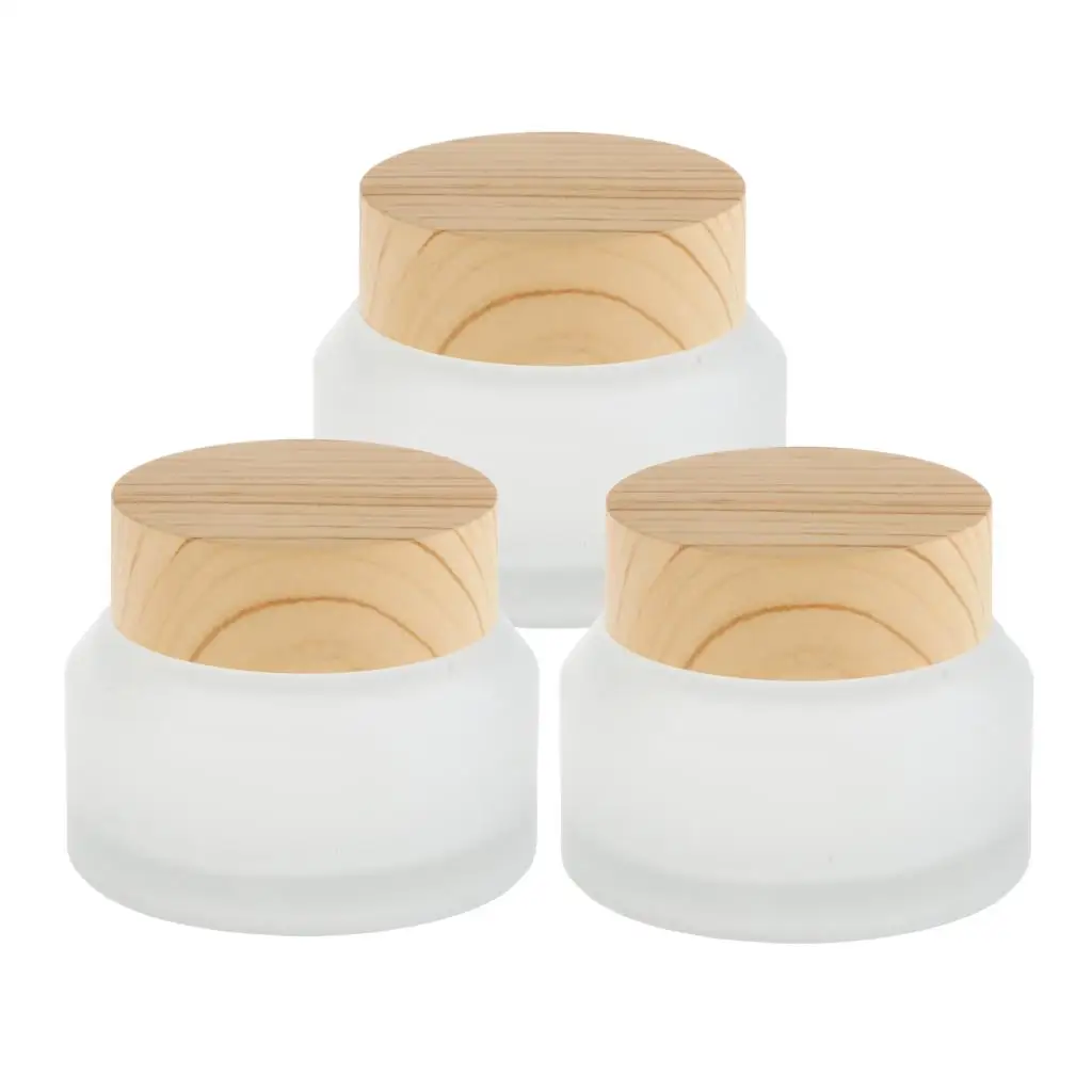 Refillable Glass Cosmetic Jar Leakproof Container with Inner Lid for Cream Serum Balms Hair Products