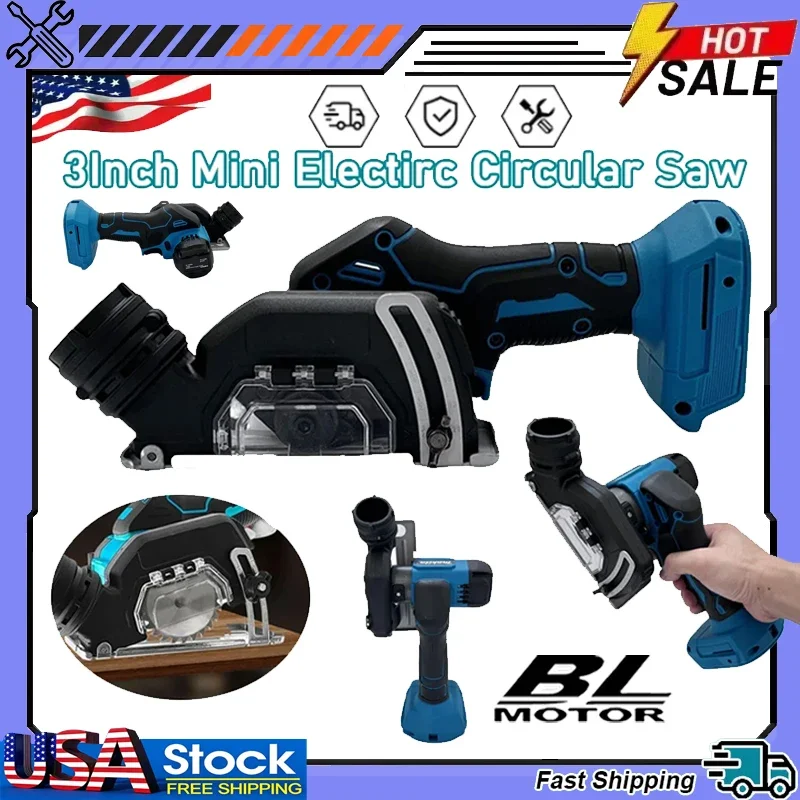 

Аккумуляторная ручная мини-циркулярная пила Makita 3 дюйма, бесщеточная, электрическая отрезная пила-шлифователь, 18В, с аккумулятором