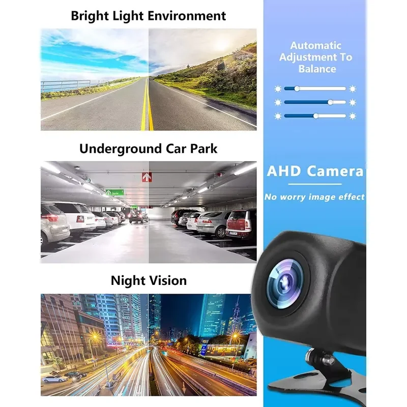 AHD 720P 1080P Wide Angle Waterproof Night Vision Rear View Reverse Camera for Car Parking Safety
