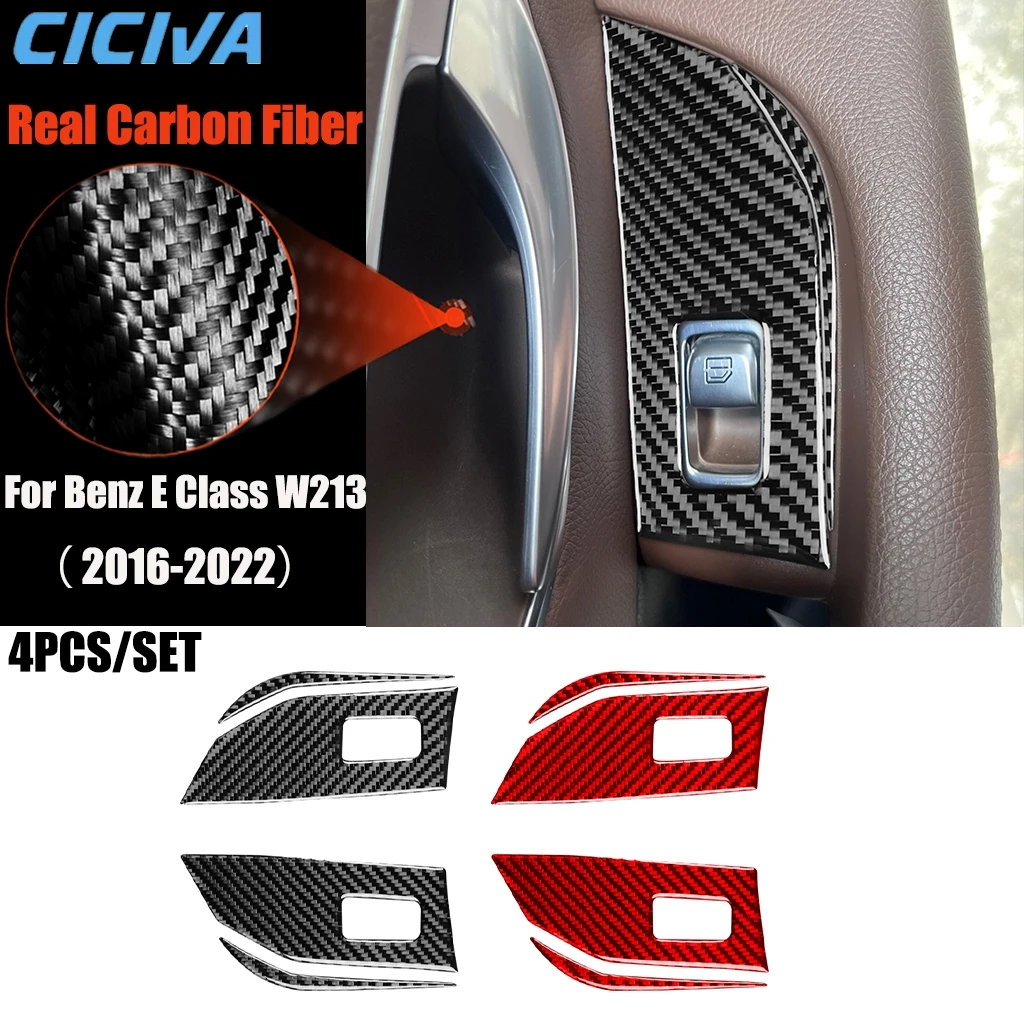 

Автомобильные аксессуары из углеродного волокна, подъемное заднее окно, модифицированная внутренняя накладка, наклейка для Mercedes Benz E Class W213 2016-2022