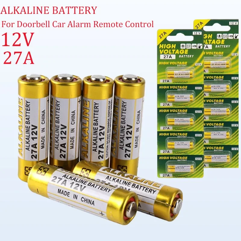 5-30pcs 50mAh 12V A27 27A Alkaline Batter G27A MN27 MS27 GP27A A27 V27GA A27BP K27A VR27 for Doorbell Alarm Power Remote Control