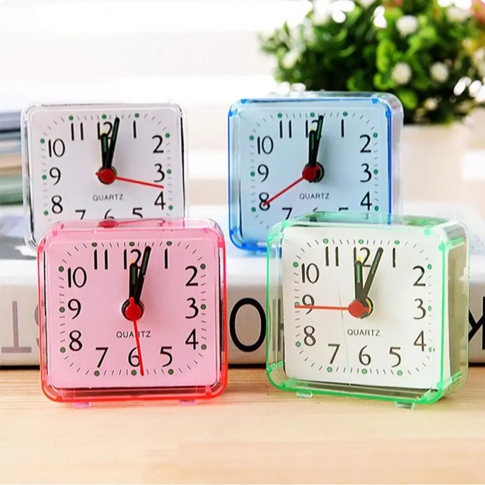 Quartz Square Alarm Clock Bedroom Bedside Office Twin Bell With Night Light Home Room Decoration Alarm