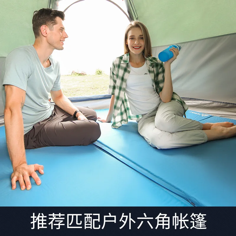 Outdoor thickened elastic cotton hexagonal tent with automatic inflatable pad field camping equipment
