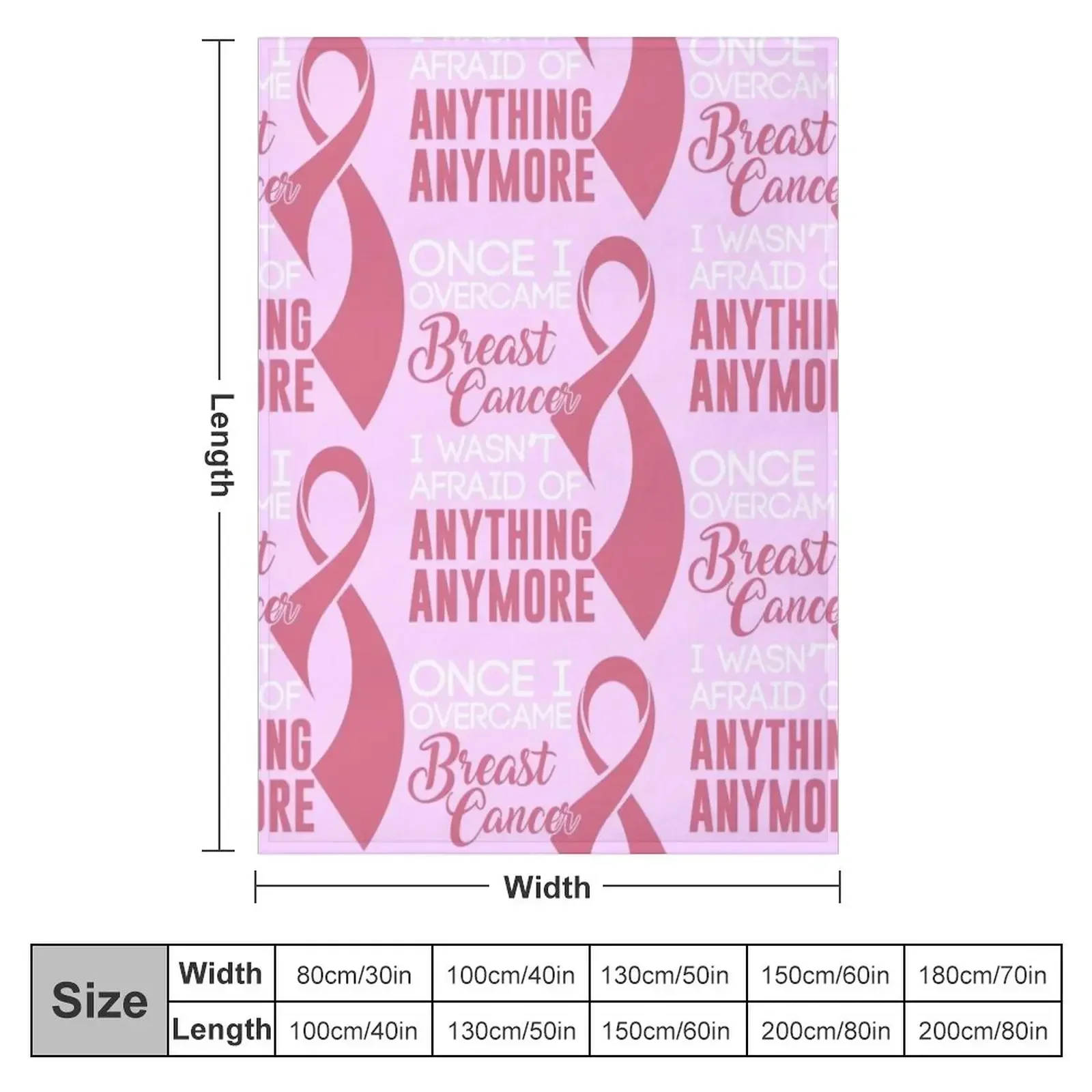 Once I Overcame Breast Cancer I Wasnt Afraid Of Anything Anymore Throw Blanket Sofa Personalized Gift Thermal Blankets