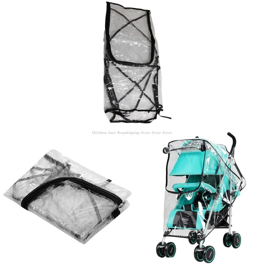

Clear Universal Waterproof Pushchair Rain Cover Wind Dust Shield Canopy