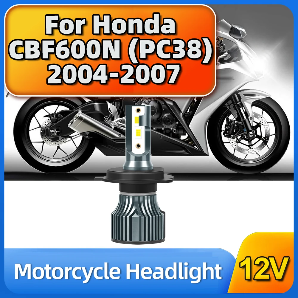 1x Motor LED Headlight Light 12V 10000LM 55W Bulb Motorcycle Head Lamp CSP 6500K For Honda CBF600N (PC38) 2004 2005 2006 2007