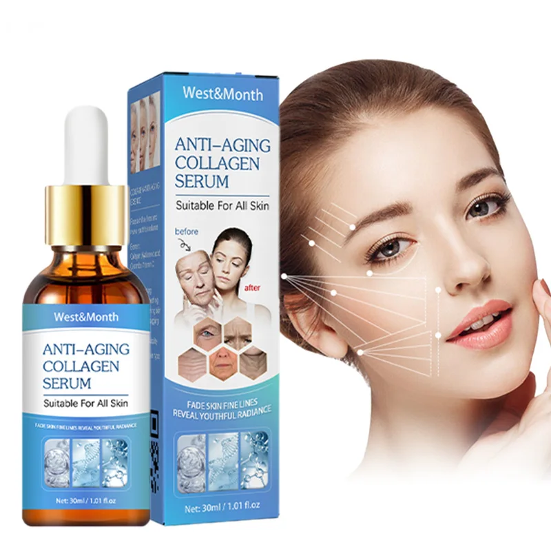 

30ml Collagen Face Serum Fine Lines Firming Skincare Facial Essence Liquid Moisturizing Nourishing Face Serum Pore Shrink Care