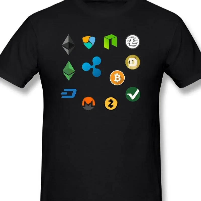 T Shirt Bitcoin Cash Fork Ethereum Nem Dash Monero Zcash Mining Neo Litecoin Ripple Cryptocurrency Tee 100% Cotton T Shirt